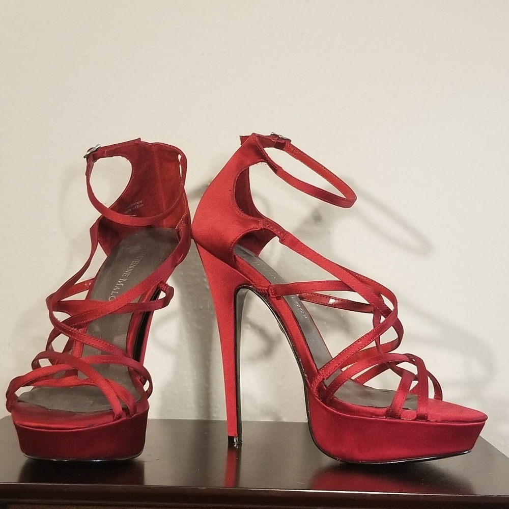 *Sold* Adrienne Maloof | Satin Platform Heels